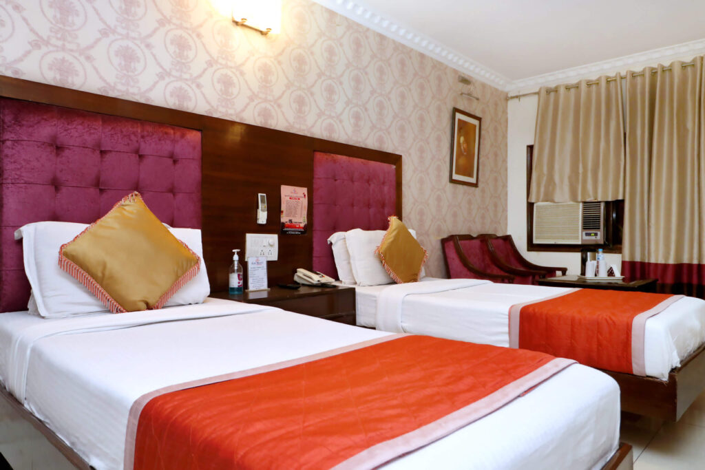 single beds in hotel